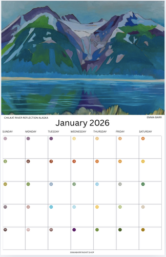 2026 Yukon and Northern landscapes art calendar by Canadian artist Emma Barr